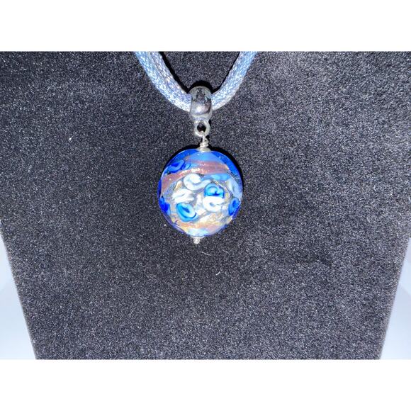 Galaxy Swirl Glass Pendant Necklace - Picture 2 of 2